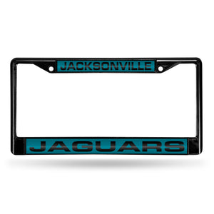 Jacksonville Jaguars Black Laser Chrome License Plate Frame 