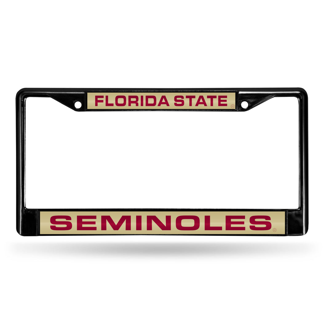 Florida State Seminoles Black Laser Chrome License Plate Frame