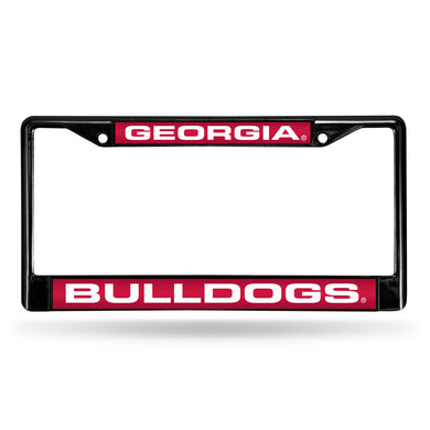 Georgia Bulldogs Black Laser Chrome License Plate Frame