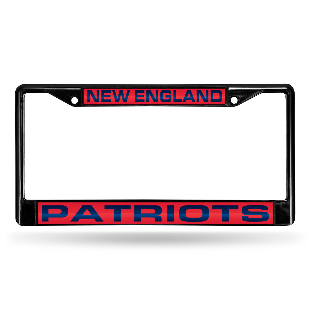 New England Patriots Black Laser Chrome License Plate Frame 