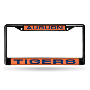 Auburn Tigers Black Laser Chrome License Plate Frame