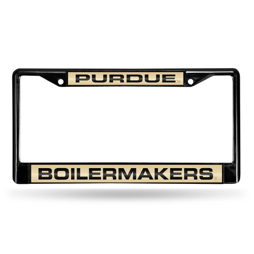 Purdue Boilermakers Black Laser Chrome License Plate Frame