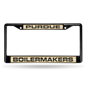 Purdue Boilermakers Black Laser Chrome License Plate Frame