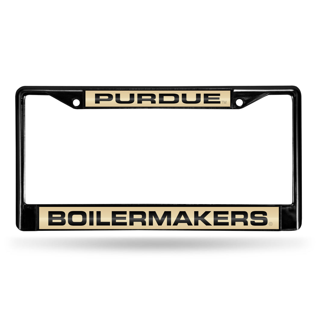 Purdue Boilermakers Black Laser Chrome License Plate Frame