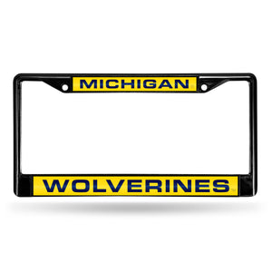 Michigan Wolverines Black Laser Chrome License Plate Frame