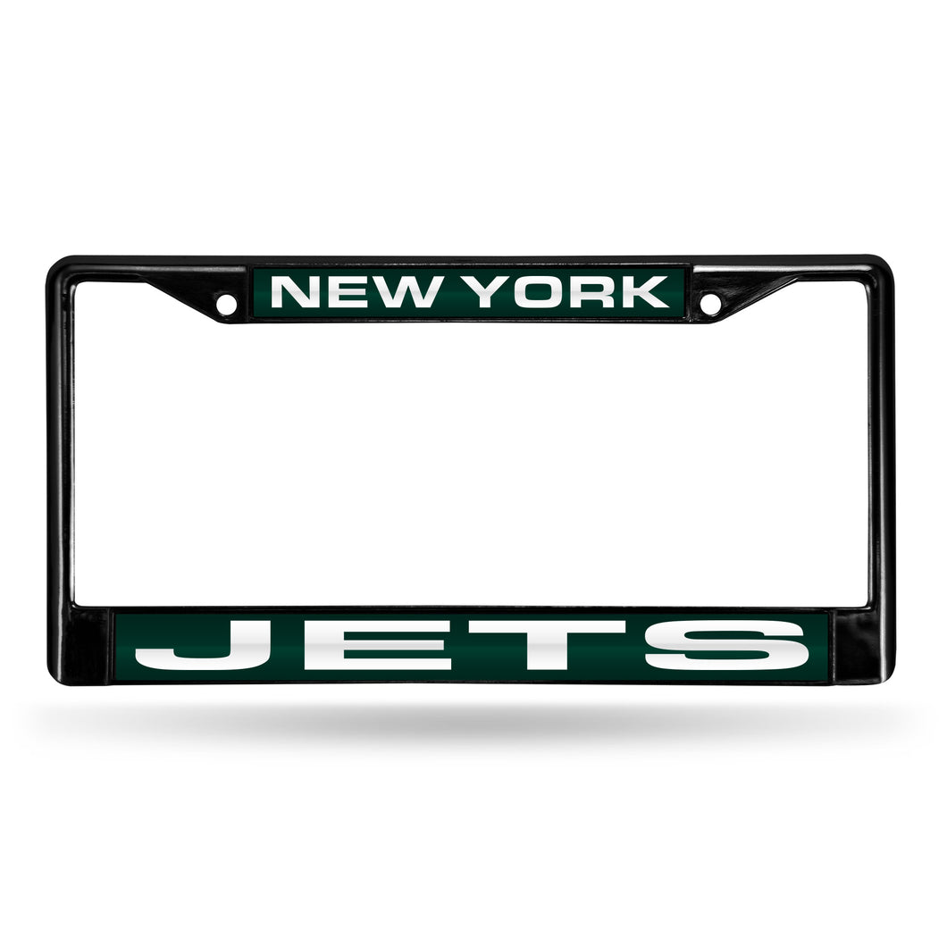 New York Jets Black Laser Chrome License Plate Frame 