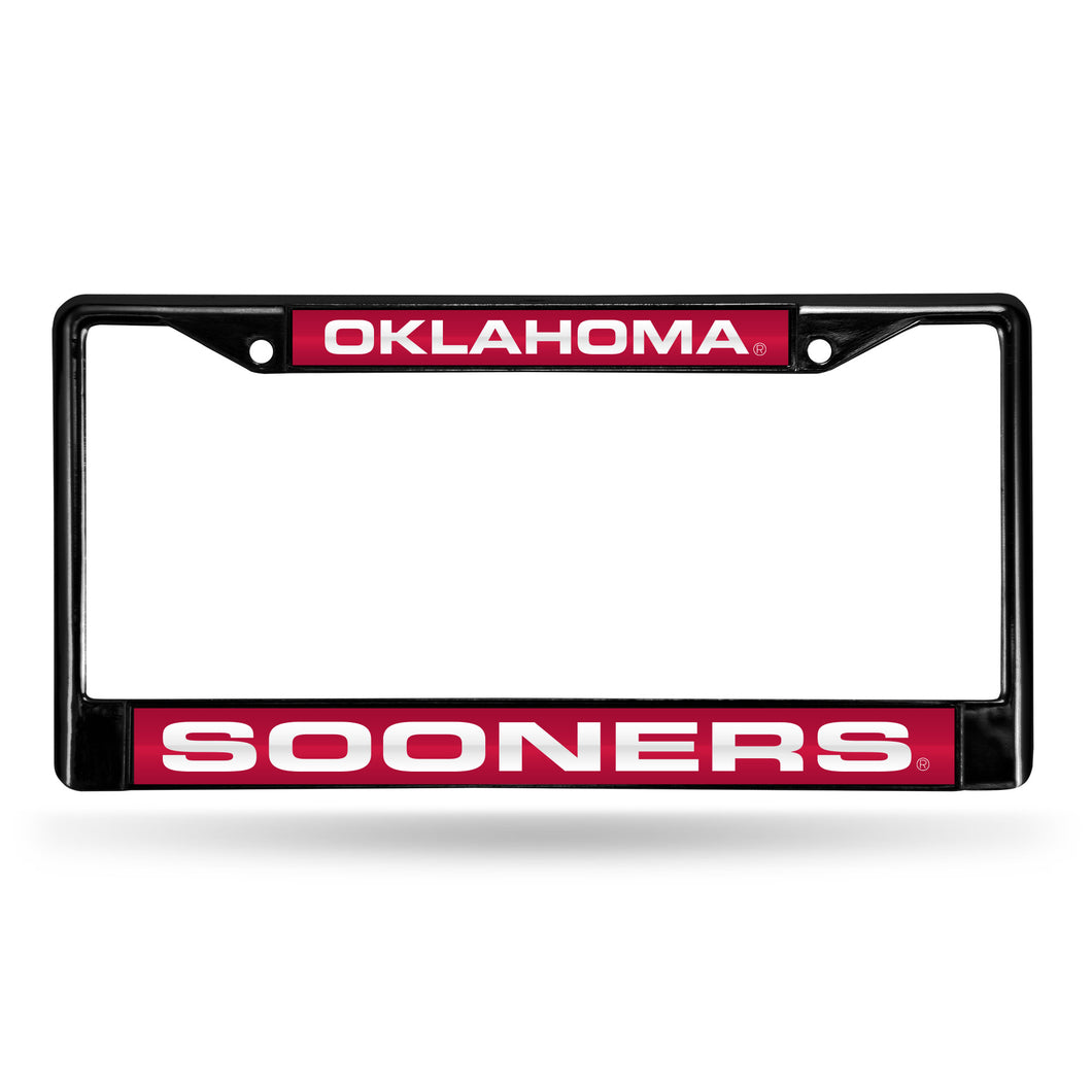 Oklahoma Sooners Black Laser Chrome License Plate Frame