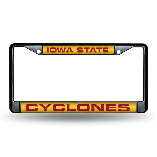 Iowa State Cyclones Black Laser Chrome License Plate Frame