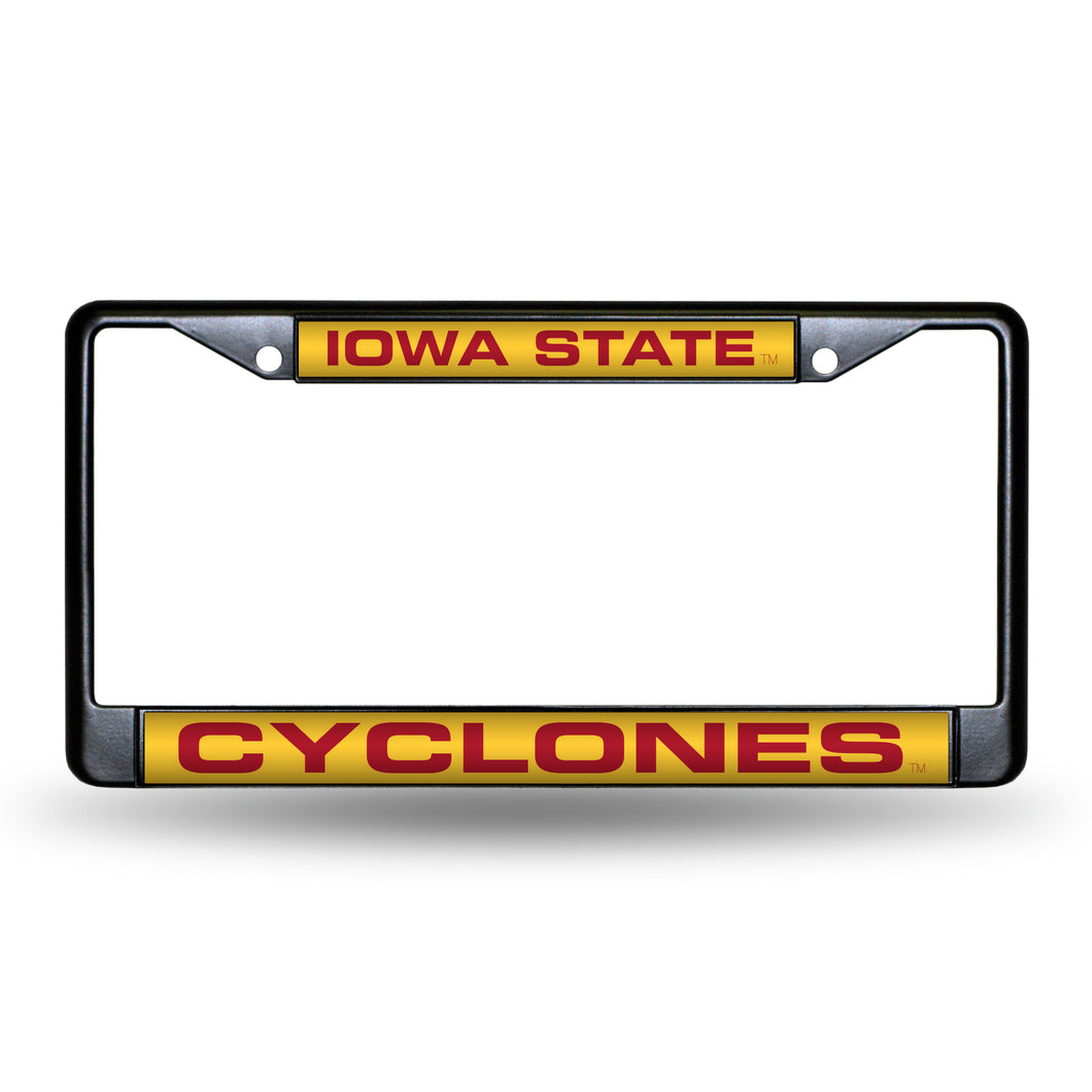 Iowa State Cyclones Black Laser Chrome License Plate Frame