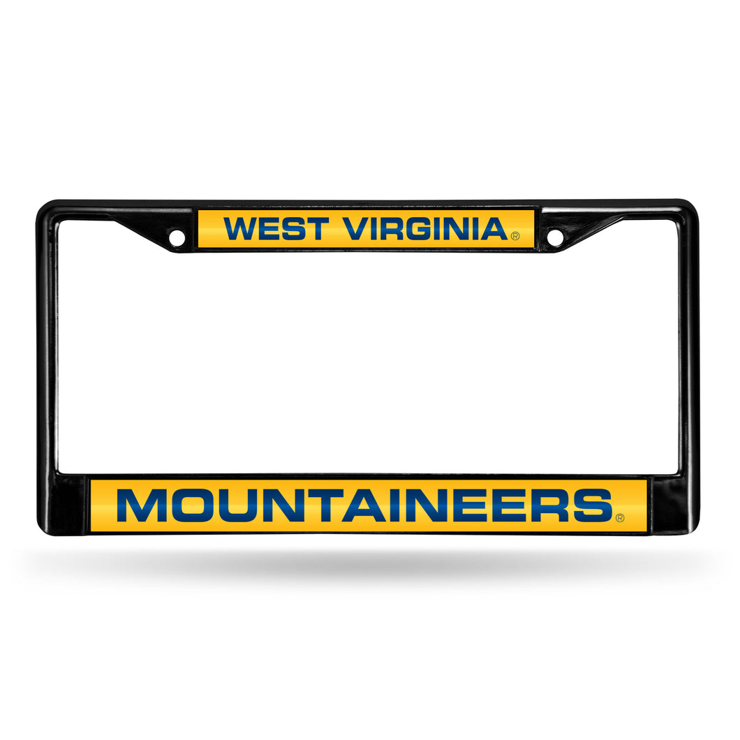 West Virginia Mountaineers Black Laser Chrome License Plate Frame