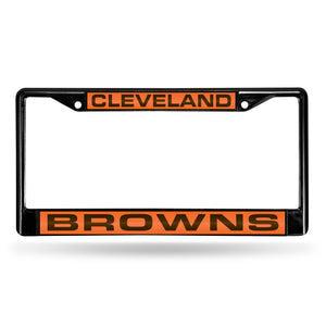 Cleveland Browns Black  Laser Chrome License Plate Frame 