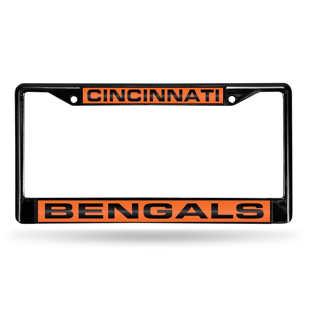 Cincinnati Bengals Black Laser Chrome License Plate Frame 