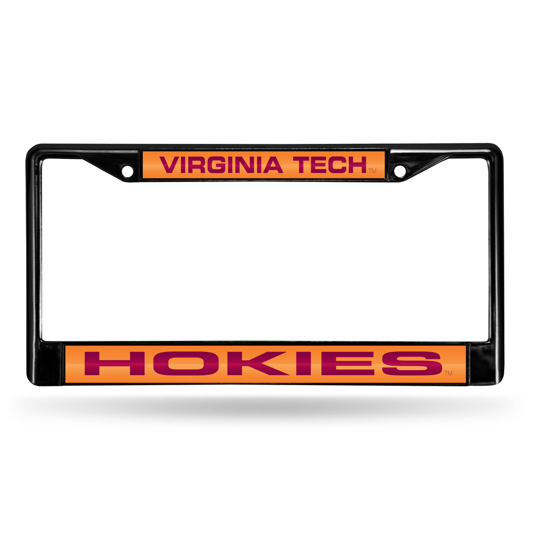 Virginia Tech Hokies Black Laser Chrome License Plate Frame