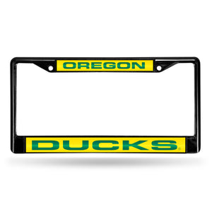 Oregon Ducks Black Laser Chrome License Plate Frame