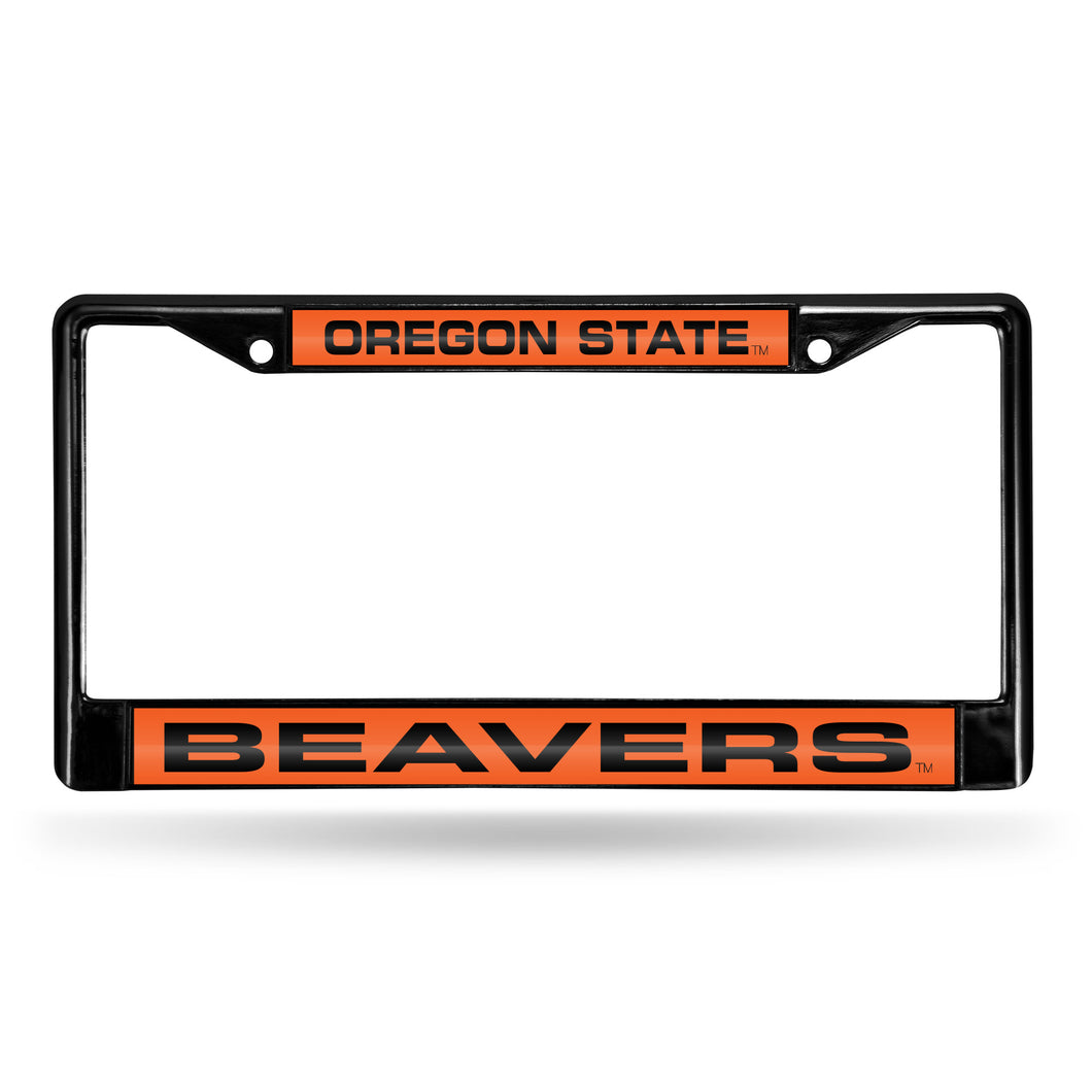 Oregon State Beavers Black Laser Chrome License Plate Frame