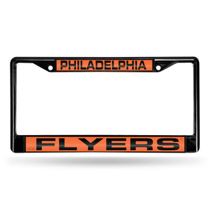 Philadelphia Flyers Black Laser Chrome License Plate Frame