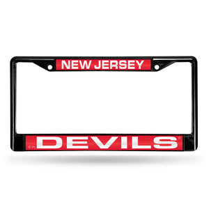 New Jersey Devils Black Laser Chrome License Plate Frame