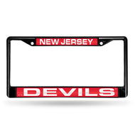 New Jersey Devils Black Laser Chrome License Plate Frame