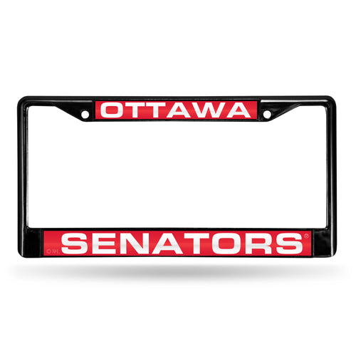 Ottawa Senators Black Laser Chrome License Plate Frame