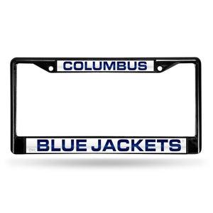 Columbus Blue Jackets Black Laser Chrome License Plate Frame