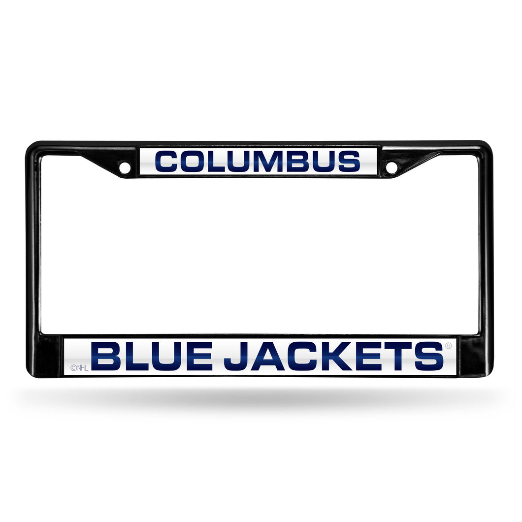 Columbus Blue Jackets Black Laser Chrome License Plate Frame