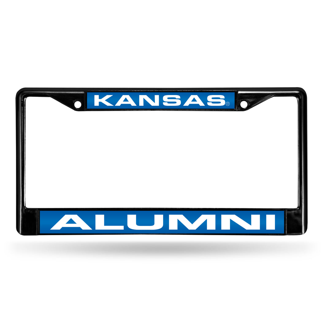 Kansas Jayahwks Black Alumni Laser License Plate Frame