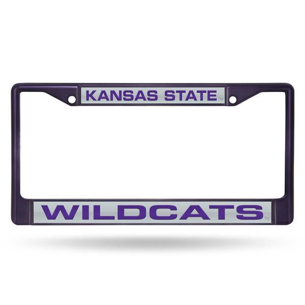 Kansas State Wildcats Black Laser Chrome License Plate Frame
