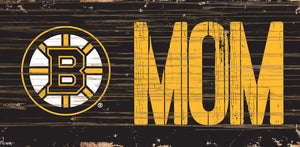 Boston Bruins MOM Wood Sign - 6"x12"
