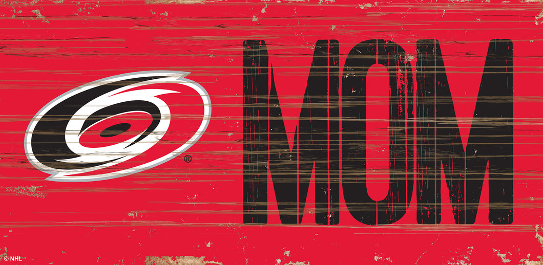 Carolina Hurricanes MOM Wood Sign - 6