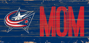 Columbus Blue Jackets MOM Wood Sign - 6"x12"