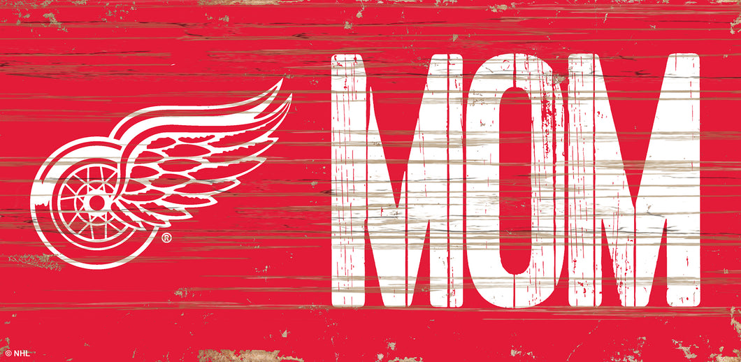 Detroit Red Wings MOM Wood Sign - 6