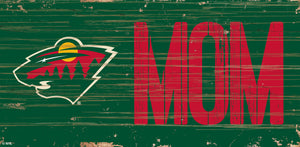 Minnesota Wild MOM Wood Sign - 6"x12"