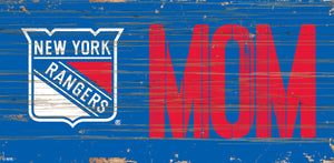 New York Rangers MOM Wood Sign - 6"x12"