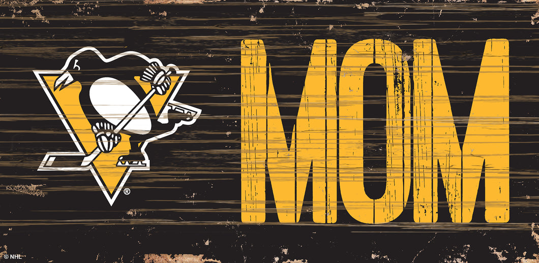 Pittsburgh Penguins MOM Wood Sign - 6