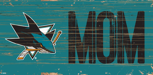 San Jose Sharks MOM Wood Sign - 6
