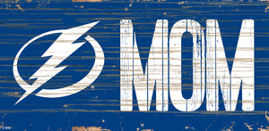 Tampa Bay Lightning MOM Wood Sign - 6"x12"