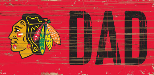 Chicago Blackhawks DAD Wood Sign - 6