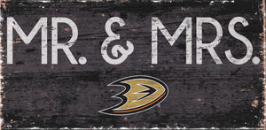 Anaheim Ducks Mr. & Mrs. Wood Sign - 6"x12"
