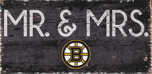 Boston Bruins Mr. & Mrs. Wood Sign - 6"x12"