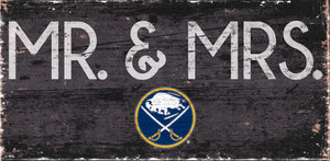 Buffalo Sabres Mr. & Mrs. Wood Sign - 6"x12"