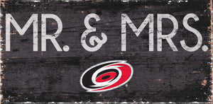 Carolina Hurricanes Mr. & Mrs. Wood Sign - 6"x12"