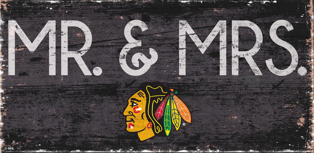 Chicago Blackhawks Mr. & Mrs. Wood Sign - 6
