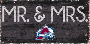 Colorado Avalanche Mr. & Mrs. Wood Sign - 6"x12"