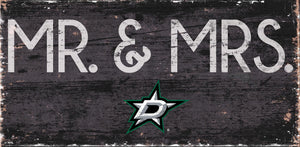 Dallas Stars Mr. & Mrs. Wood Sign - 6"x12"