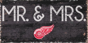 Detroit Red Wings Mr. & Mrs. Wood Sign - 6"x12"