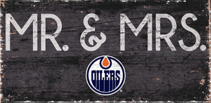 Edmonton Oilers Mr. & Mrs. Wood Sign - 6"x12"