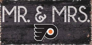 Philadelphia Flyers Mr. & Mrs. Wood Sign - 6"x12"