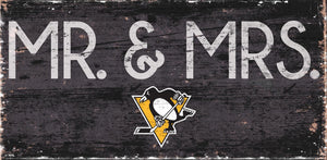 Pittsburgh Penguins Mr. & Mrs. Wood Sign - 6"x12"