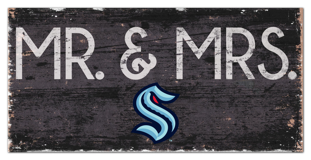Seattle Kraken Mr. & Mrs. Wood Sign - 6