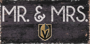 Vegas Golden Knights Mr. & Mrs. Wood Sign - 6"x12"